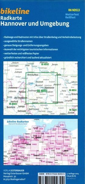 Produktbild: Radkarte Hannover und Umgebung (RK-NDS13)