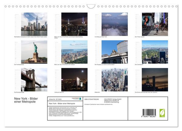 Produktbild: New York - Bilder einer Metropole (Wandkalender 2026 DIN A3 quer), CALVENDO Monatskalender