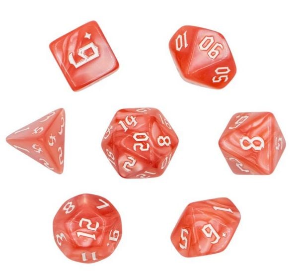 Pegasus DIC17527 - Würfelset Pearl: Rose (7)
