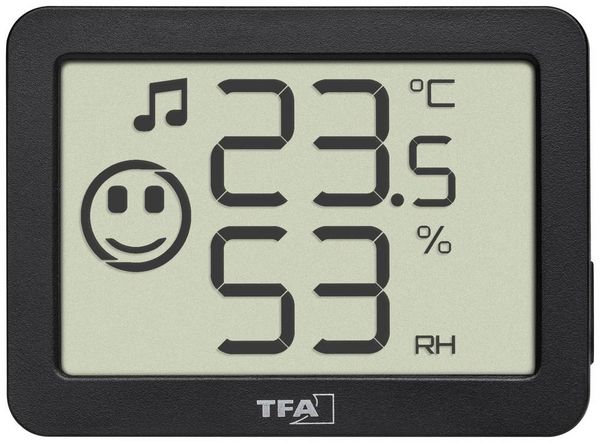Produktbild: TFA Dostmann Thermo-/Hygrometer Schwarz 30.5055.01