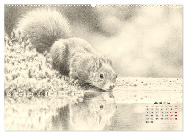 Produktbild: Wilde Seelen - Tierische Momente in Graphit (hochwertiger Premium Wandkalender 2026 DIN A2 quer), Kunstdruck in Hochglanz