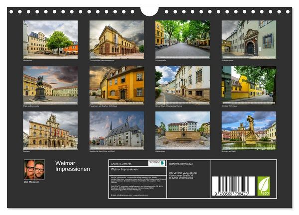 Produktbild: Weimar Impressionen (Wandkalender 2027 DIN A4 quer), CALVENDO Monatskalender