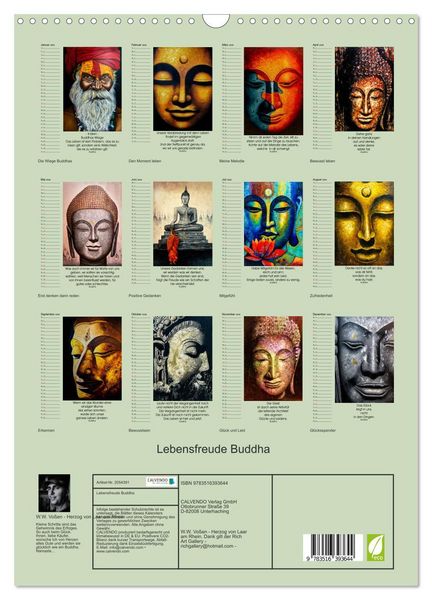 Produktbild: Lebensfreude Buddha (Wandkalender 2026 DIN A3 hoch), CALVENDO Monatskalender