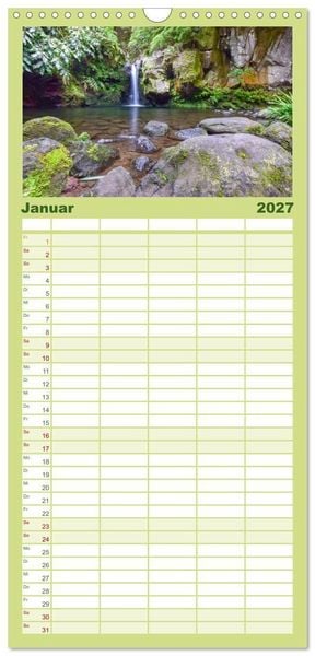 Produktbild: Familienplaner 2027 - Azoreninsel S&atilde;o Miguel mit 5 Spalten (Wandkalender, 21 x 45 cm) CALVENDO