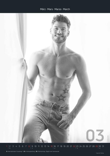 Men 2026 - Bildkalender 29,7x42 cm - Männer - erotischer Kalender - hochwertiger Erotikkalender - schwarz-weiß - Wandplaner - Wandkalender