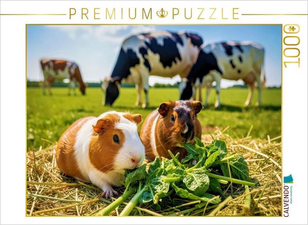 CALVENDO Puzzle Fressen mit den Kühen. | 1000 Teile Lege-Größe 64x48cm Foto-Puzzle für glückliche Stunden, Sonstige von , Calvendo Puzzle,