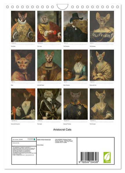 Produktbild: Aristocrat Cats (Wall Calendar 2026 DIN A4 portrait), CALVENDO 12 Month Wall Calendar
