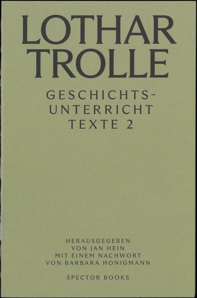 Produktbild: Lothar Trolle: Geschichtsunterricht