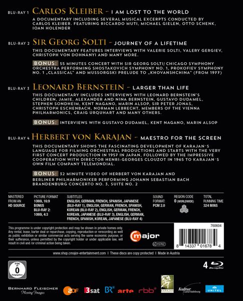 Produktbild: Kleiber/Solti/Bernstein/Karajan: Great Conductors
