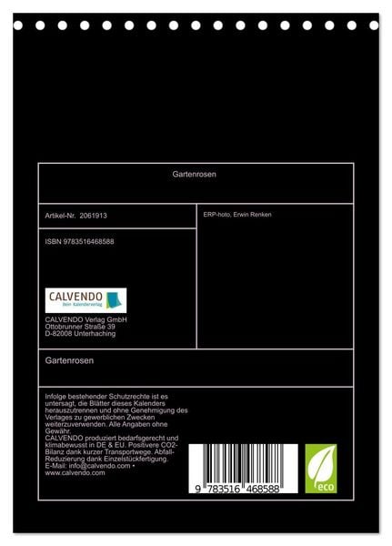 Produktbild: Gartenrosen (Tischkalender 2026 DIN A5 hoch), CALVENDO Monatskalender