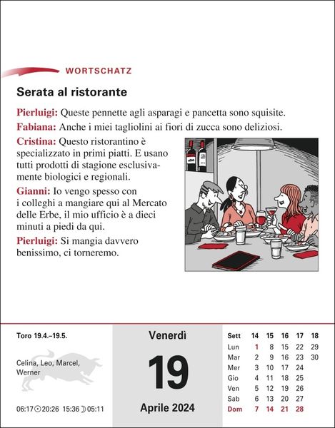 Italienisch Sprachkalender 2024. In nur 10 Minuten täglich Grundkenntnisse verbessern mit dem Tisch-Kalender zum Aufstellen oder Aufhängen.