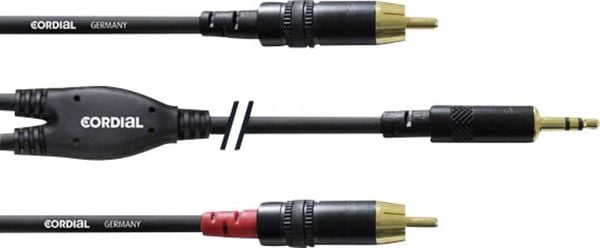 Cordial Audio Adapterkabel [1x Klinkenstecker 3.5mm - 2x Cinch-Stecker] 6.00m Schwarz