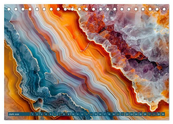 Produktbild: Achat-Rhapsodie - Farbige Flussl&auml;ufe in Bandachaten und Quarz (Tischkalender 2026 DIN A5 quer), CALVENDO Monatskalender