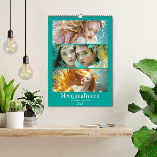 Produktbild: Meerjungfrauen &ndash; Entz&uuml;ckende Fabelwesen (Wandkalender 2026 DIN A3 hoch), CALVENDO Monatskalender