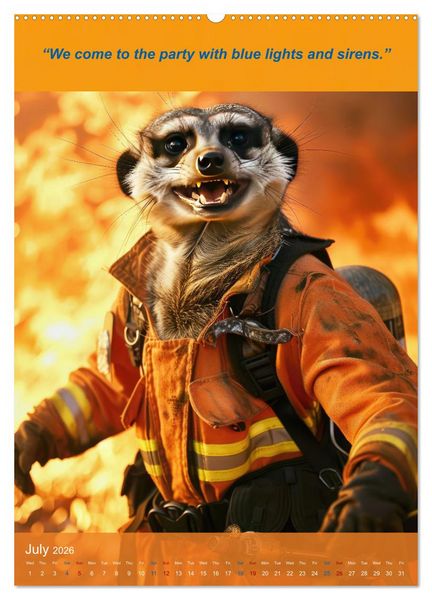 Produktbild: The beastly funny firefighters (High Quality Premium Wall Calendar 2026 DIN A2 portrait),CALVENDO 12 Month Wall Calendar