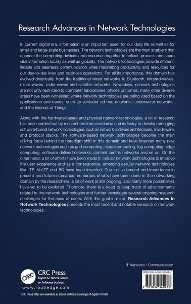Produktbild: Research Advances in Network Technologies