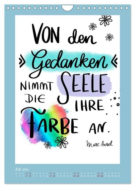 Produktbild: Nachgedacht-Spr&uuml;che und Zitate (Wandkalender 2026 DIN A4 hoch), CALVENDO Monatskalender