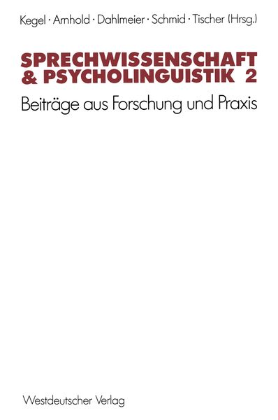 Produktbild: Sprechwissenschaft & Psycholinguistik 2