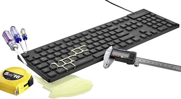 Produktbild: Renkforce RF-3561816 USB Tastatur Deutsch, QWERTZ Schwarz Silikonmembran vollversiegelt IP68