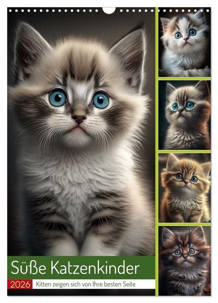 Produktbild: S&uuml;&szlig;e Katzenkinder (Wandkalender 2026 DIN A3 hoch), CALVENDO Monatskalender
