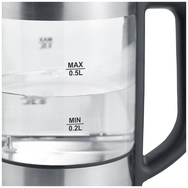 Produktbild: Severin WK 3458 Wasserkocher schnurlos, BPA-frei Edelstahl, Schwarz Fassungsverm&ouml;gen: 0.5l