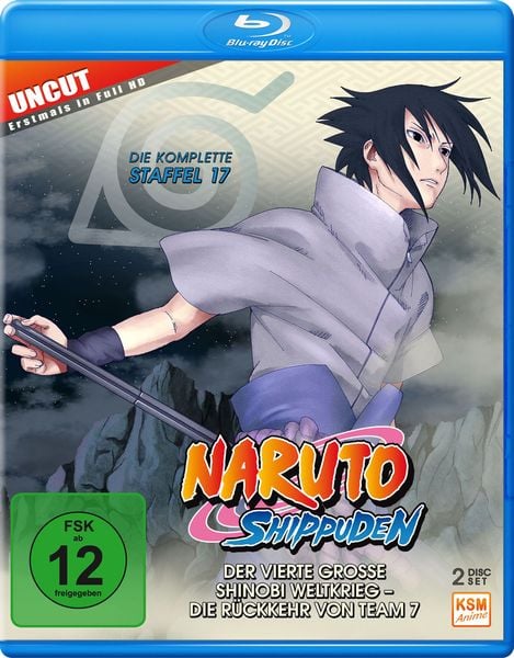 Produktbild: Naruto Shippuden - Der vierte gro&szlig;e Shinobi Weltkrieg - Die R&uuml;ckkehr von Team 7 - Staffel 17: Folgen 582-592 - Uncut [2 BRs]