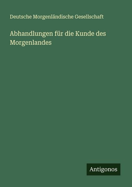 Produktbild: Abhandlungen f&uuml;r die Kunde des Morgenlandes