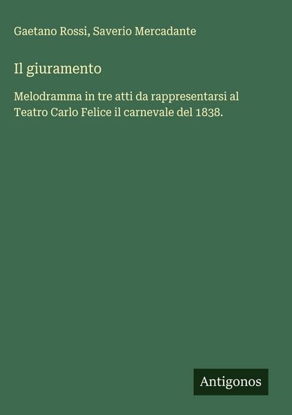 Produktbild: Il giuramento