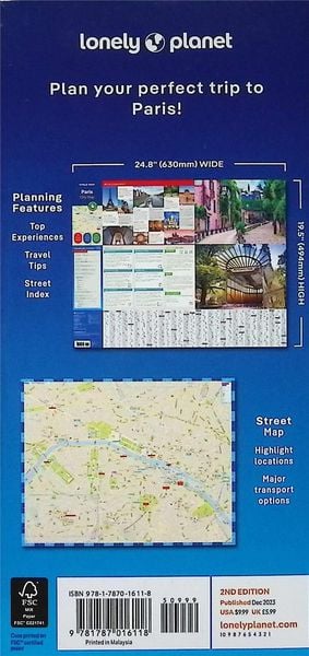 Produktbild: Lonely Planet Paris City Map