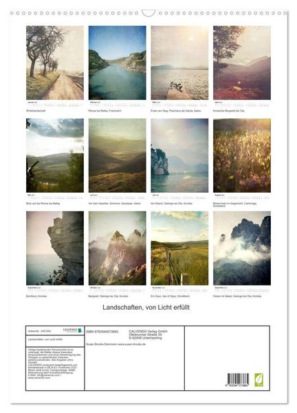 Produktbild: Landschaften, von Licht erf&uuml;llt (Wandkalender 2027 DIN A2 hoch), CALVENDO Monatskalender