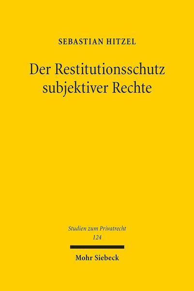 Produktbild: Der Restitutionsschutz subjektiver Rechte