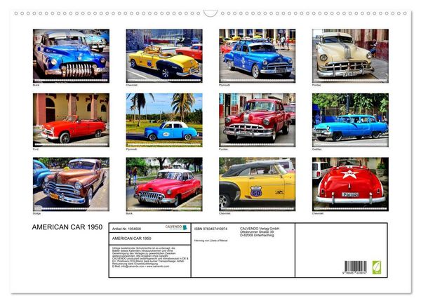 Produktbild: AMERICAN CAR 1950 (Wandkalender 2026 DIN A2 quer), CALVENDO Monatskalender
