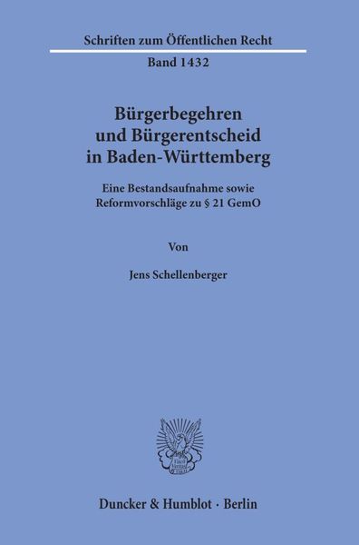 Produktbild: B&uuml;rgerbegehren und B&uuml;rgerentscheid in Baden-W&uuml;rttemberg.