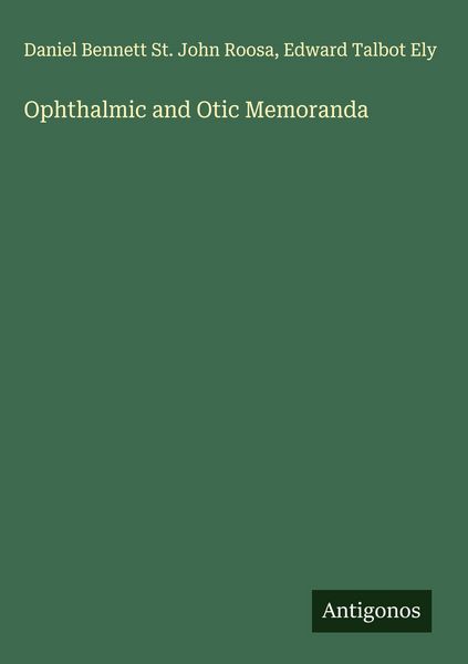 Produktbild: Ophthalmic and Otic Memoranda