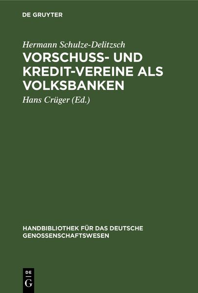Produktbild: Vorschu&szlig;- und Kredit-Vereine als Volksbanken