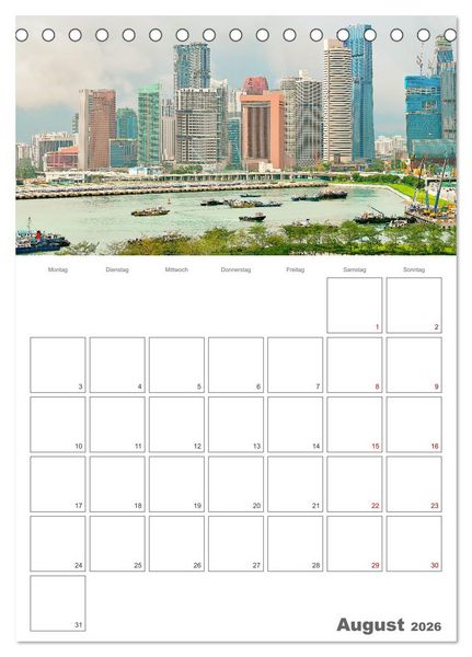 Produktbild: Unterwegs in Singapur (Tischkalender 2026 DIN A5 hoch), CALVENDO Monatskalender