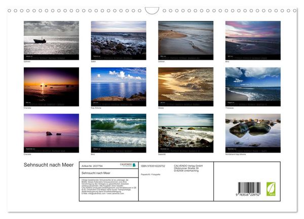 Produktbild: Sehnsucht nach Meer (Wandkalender 2026 DIN A3 quer), CALVENDO Monatskalender