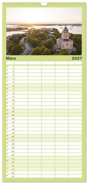 Produktbild: Familienplaner 2027 - Helsinki - Eine wundersch&ouml;ne Reise in die finnische Hauptstadt. mit 5 Spalten (Wandkalender, 21 x 45 cm) CALVENDO
