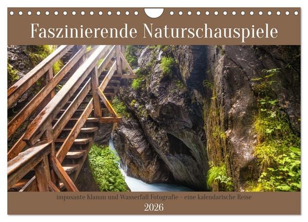 Produktbild: Faszinierende Naturschauspiele - imposante Klamm und Wasserfall Fotografie (Wandkalender 2026 DIN A4 quer), CALVENDO Monatskalender