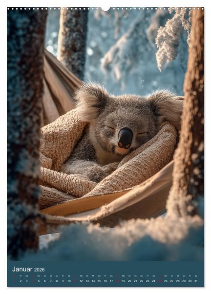 Produktbild: Workaholic - Mach mal Pause und chill wie ein Koala (hochwertiger Premium Wandkalender 2026 DIN A2 hoch), Kunstdruck in Hochglanz