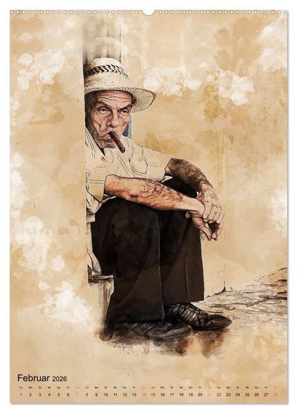 Produktbild: Cuba Retro Kalender (Wandkalender 2026 DIN A2 hoch), CALVENDO Monatskalender