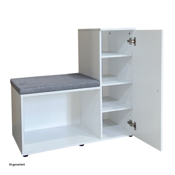 Produktbild: HTI-Living Schuhschrank mit Sitzbank Thekla Wei&szlig; Schuhschrank mit Sitzbank Thekla Wei&szlig;