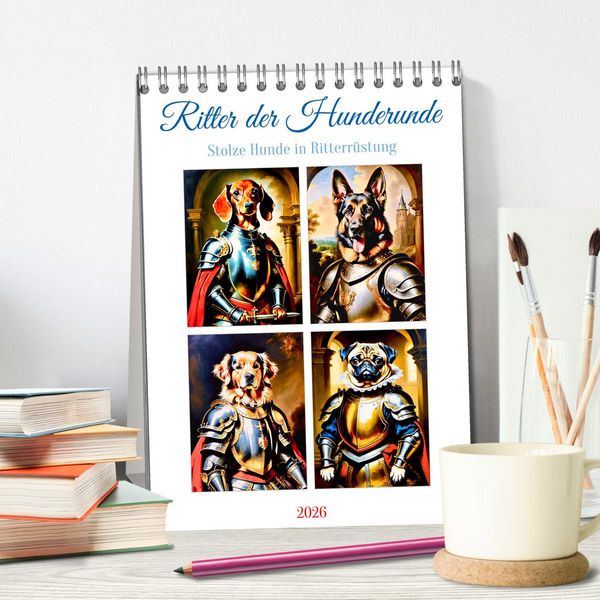 Produktbild: Ritter der Hunderunde (Tischkalender 2026 DIN A5 hoch), CALVENDO Monatskalender