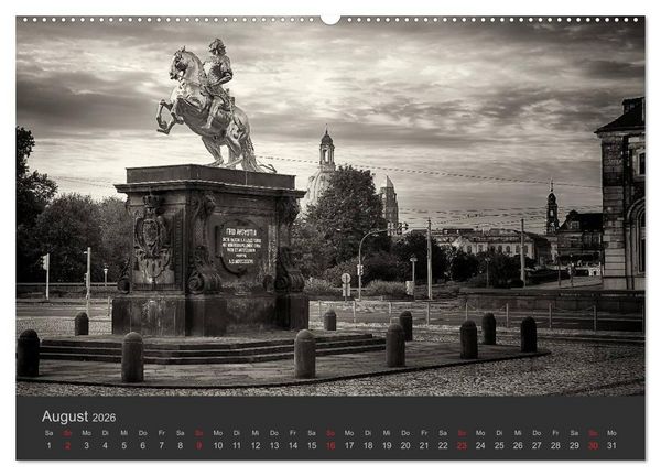 Produktbild: Dresden Schwarz Weiss 2026 (hochwertiger Premium Wandkalender 2026 DIN A2 quer), Kunstdruck in Hochglanz