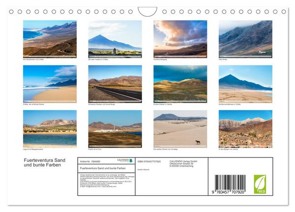 Produktbild: Fuerteventura Sand und bunte Farben (Wandkalender 2026 DIN A4 quer), CALVENDO Monatskalender