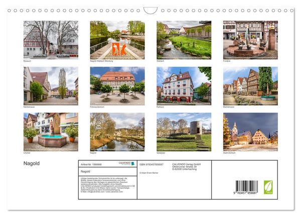 Produktbild: Nagold (Wandkalender 2026 DIN A3 quer), CALVENDO Monatskalender