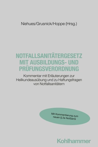 Produktbild: Notfallsanit&auml;tergesetz mit Ausbildungs- und Pr&uuml;fungsverordnung