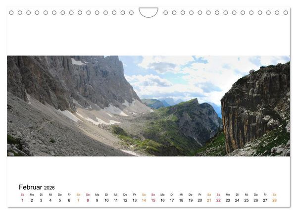 Produktbild: Der Dolomiten H&ouml;henweg EINS in Panoramabildern (Wandkalender 2026 DIN A4 quer), CALVENDO Monatskalender