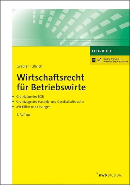 Produktbild: Wirtschaftsrecht f&uuml;r Betriebswirte