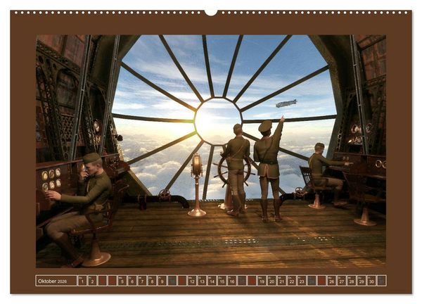 Produktbild: Steampunk Luftschiffe (hochwertiger Premium Wandkalender 2026 DIN A2 quer), Kunstdruck in Hochglanz